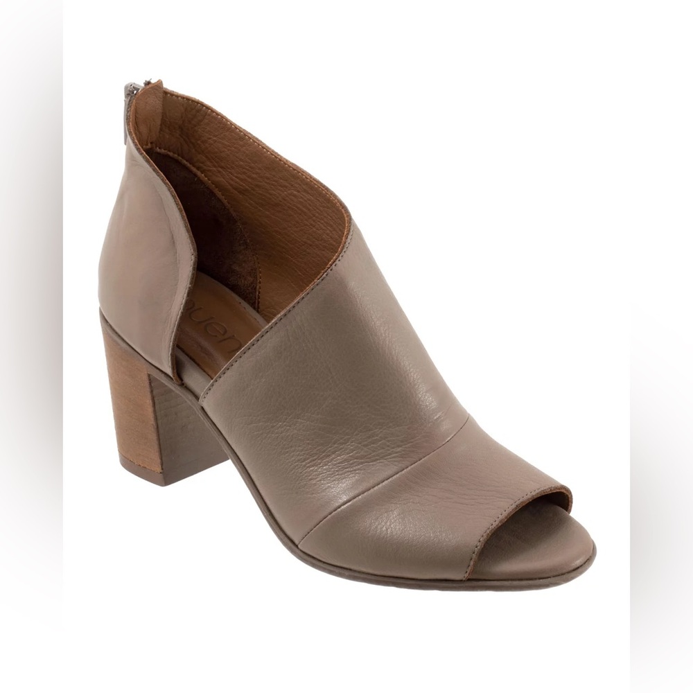 Bueno Usher Women's Grey Leather Peep-Toe Booties